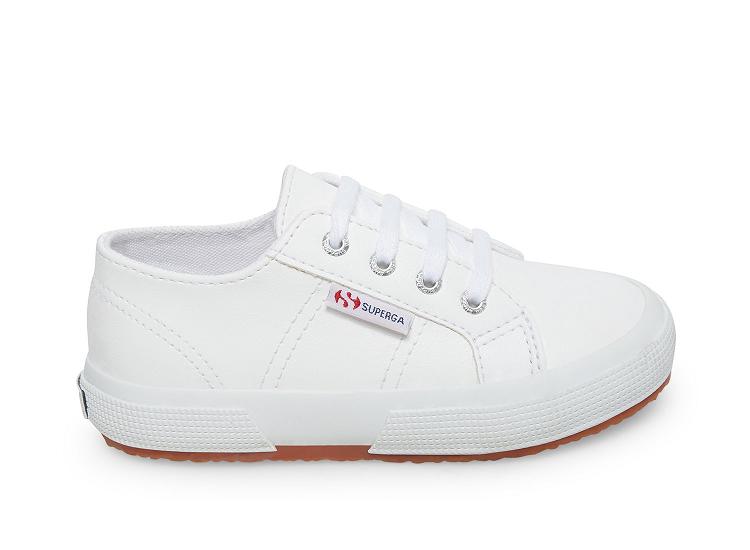 Superga 2750-Nappaleaj White Leather - Kids Superga Shoes